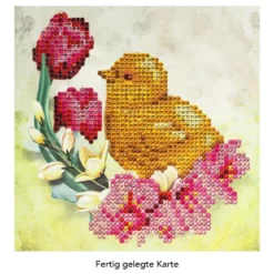 Diamond-Painting-Grußkarte, Strass, Küken 1, 16cm x 16cm, inkl. Zubehör