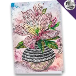 Diamond-Painting-Grußkarte, Strass, Magnolie in Vase 2, 11,5cm x 16,5cm, inkl. Zubehör