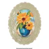 Diamond-Painting-Grußkarte, Strass, Ringelblumen in Vase, 11,5cm x 16,5cm, inkl. Zubehör