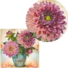 Diamond-Painting-Grußkarte, Strass, Dahlien in Vase, 16cm x 16cm, inkl. Zubehör