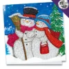 Diamond-Painting-Grußkarte, Strass, Schneemänner 3, 16cm x 16cm, inkl. Zubehör
