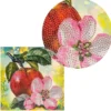 Diamond-Painting-Grußkarte, Strass, Apfel mit Blüte, 16cm x 16cm, inkl. Zubehör