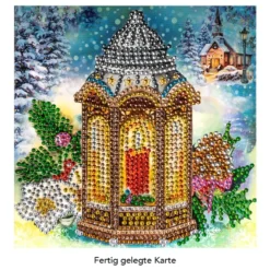 Diamond-Painting-Grußkarte, Strass, Laterne, 16cm x 16cm, inkl. Zubehör