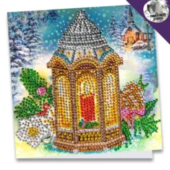 Diamond-Painting-Grußkarte, Strass, Laterne, 16cm x 16cm, inkl. Zubehör