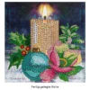 Diamond-Painting-Grußkarte, Strass, Kerze mit Weihnachtskugel, 16cm x 16cm, inkl. Zubehör