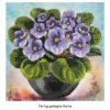 Diamond-Painting-Grußkarte, Veilchen in Vase, 16cm x 16cm, inkl. Zubehör