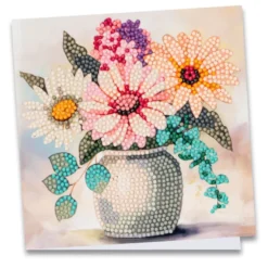 Diamond-Painting-Grußkarte, Vintage Blumenstrauß 4, 16cm x 16cm, inkl. Zubehör