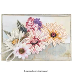 Diamond-Painting-Grußkarte, Vintage Blumenstrauß 4, 16cm x 16cm, inkl. Zubehör