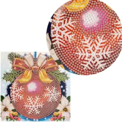 Diamond-Painting-Grußkarte, Weihnachtskugel, 16cm x 16cm, inkl. Zubehör