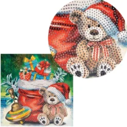 Diamond-Painting-Grußkarte, Weihnachtsgeschenke, 16cm x 16cm, inkl. Zubehör