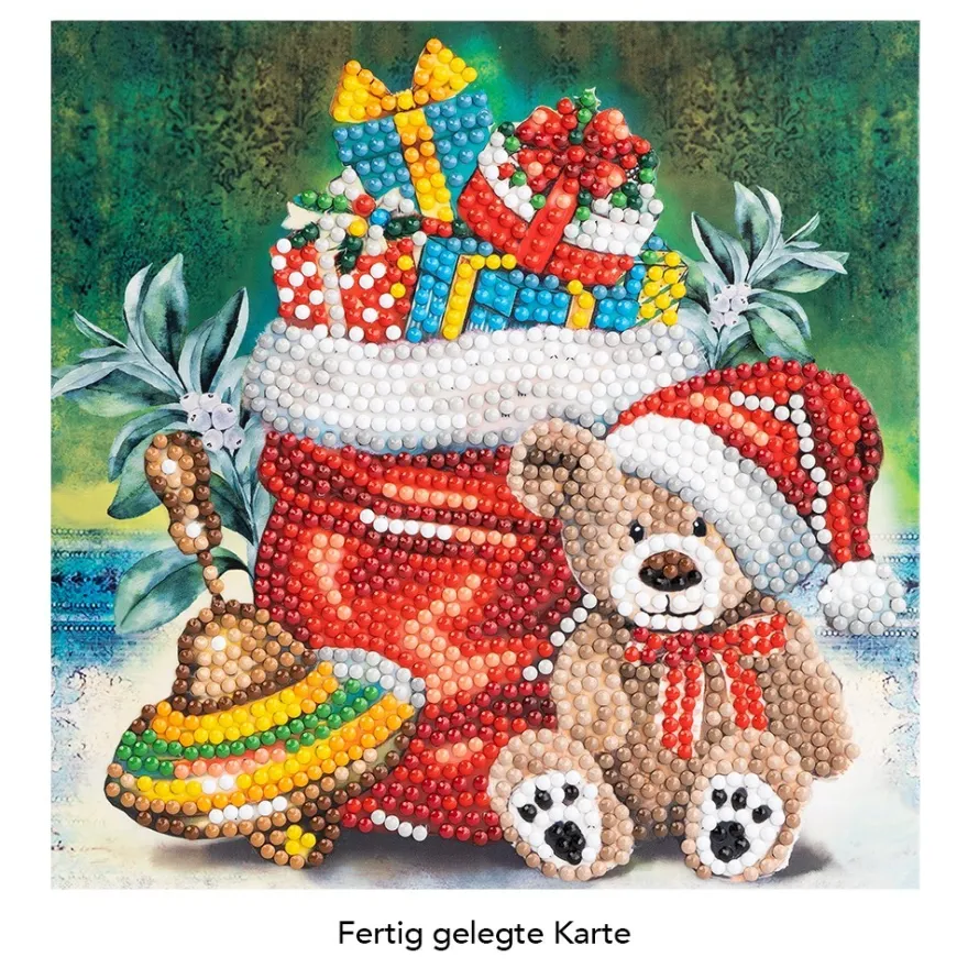 Diamond-Painting-Grußkarte, Weihnachtsgeschenke, 16cm x 16cm, inkl. Zubehör