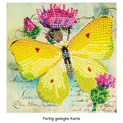 Diamond-Painting-Grußkarte, Zitronenfalter, 16cm x 16cm, inkl. Zubehör