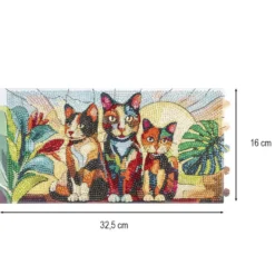 Diamond-Painting-Lampenfolien, Katzen 2, 32,5cm x 16cm, inkl. Transparentpapier-Zuschnitte, 2 Stück