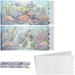 Diamond-Painting-Lampenfolien, Maritim 2, 32,5cm x 16cm, inkl. Transparentpapier-Zuschnitte, 2 Stück