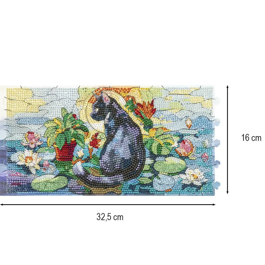 Diamond-Painting-Lampenfolien, Katzen 1, 32,5cm x 16cm, inkl. Transparentpapier-Zuschnitte, 2 Stück