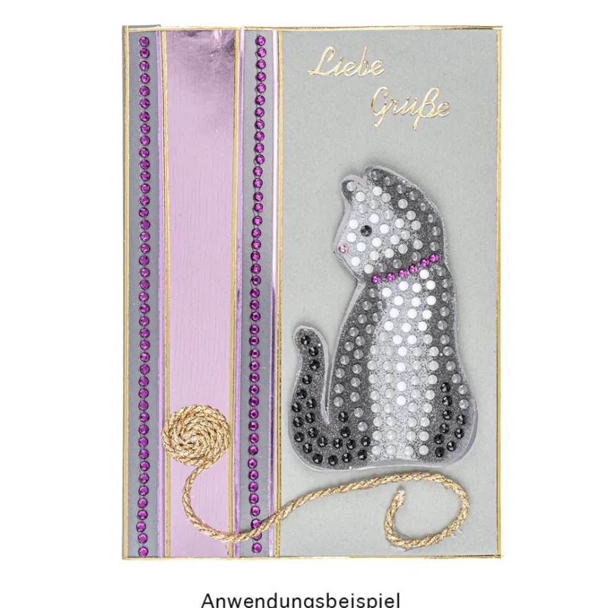 Diamond-Painting-Lineal, Katze, Motivgröße: 5,4cm x 8,7cm