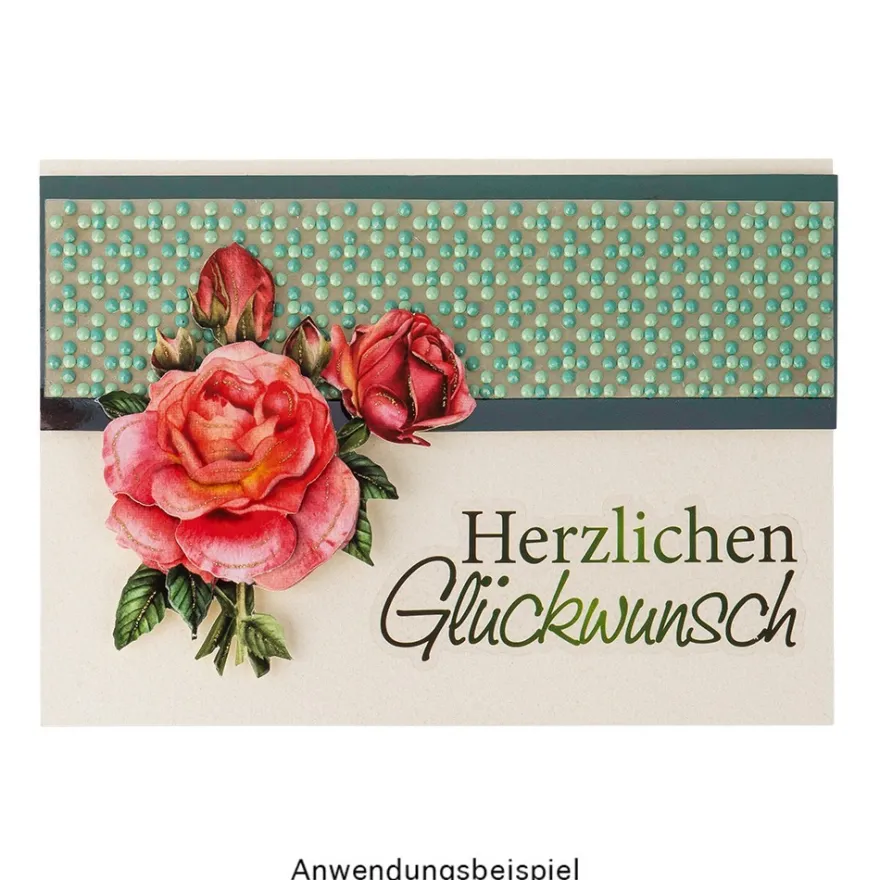 Diamond-Painting-Lineal, mit Blumen-Raster, für runde Steine, 22,5cm x 5cm