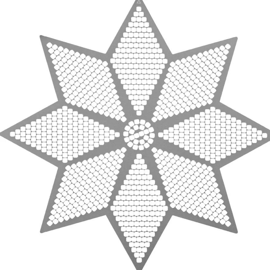 Diamond-Painting-Lineal, Stern 3, für runde Steine, Legefläche: 15,9cm x 15,9cm