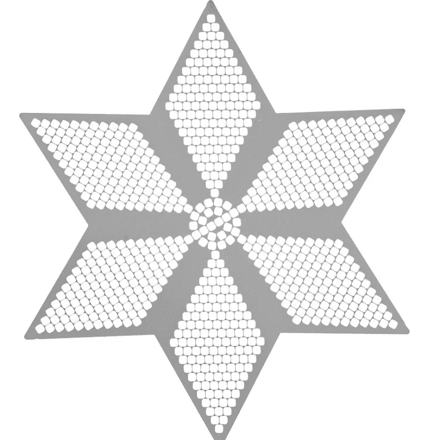 Diamond-Painting-Lineal, Stern 2, für runde Steine, Legefläche: 15,5cm x 13,6cm