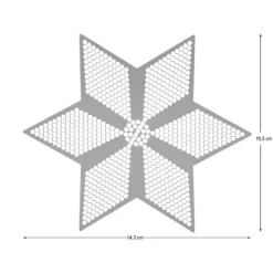 Diamond-Painting-Lineal, Stern 2, für runde Steine, Legefläche: 15,5cm x 13,6cm
