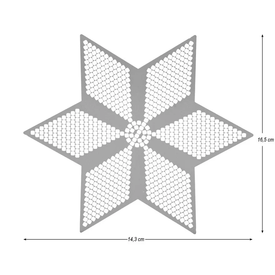 Diamond-Painting-Lineal, Stern 2, für runde Steine, Legefläche: 15,5cm x 13,6cm