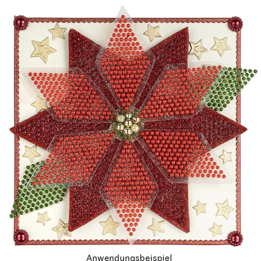 Diamond-Painting-Lineal, Stern 2, für runde Steine, Legefläche: 15,5cm x 13,6cm