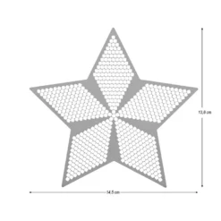 Diamond-Painting-Lineal, Stern 1, für runde Steine, Legefläche: 12,6cm x 13,3cm