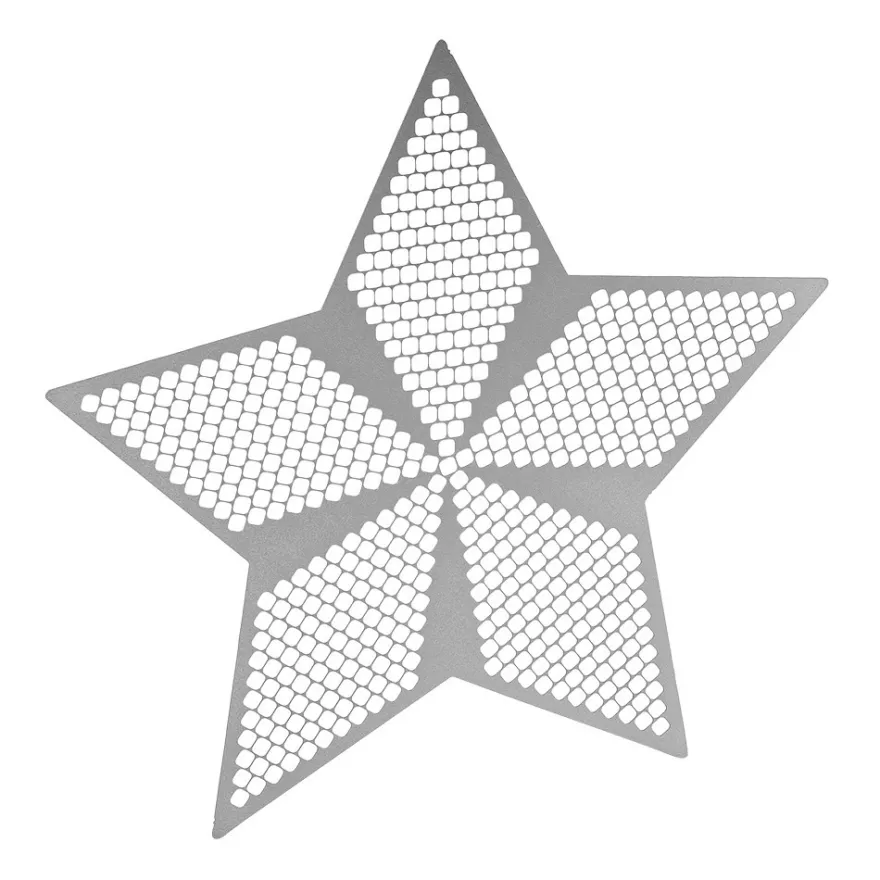 Diamond-Painting-Lineal, Stern 1, für runde Steine, Legefläche: 12,6cm x 13,3cm