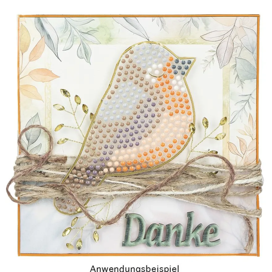 Diamond-Painting-Lineal, Vogel, Motivgröße: 14cm x 7,9cm
