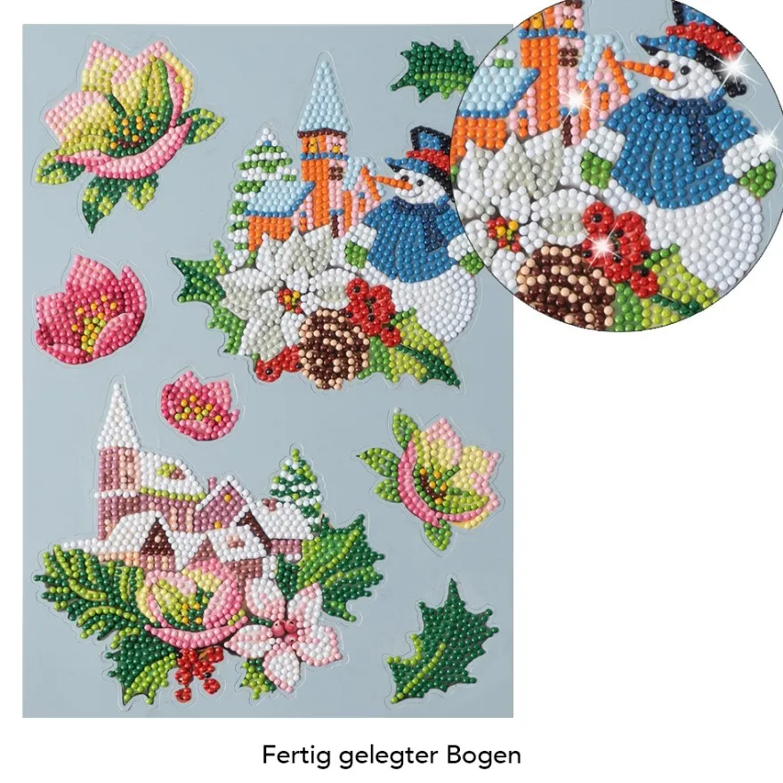 Diamond-Painting-Stanzbogen, Winterdörfer, DIN A4, 5 Bogen
