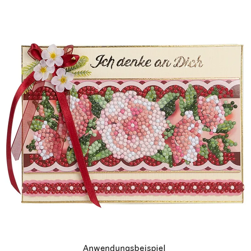 Diamond-Painting-Stanzbogen, Blumenbordüren, DIN A4, 5 Bogen
