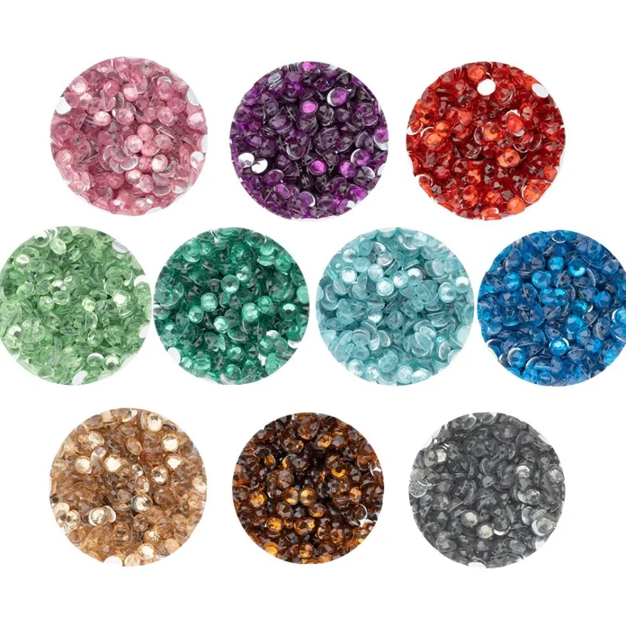 Diamond-Painting-Steine, Strass, Sortierung 2, versch. Farben, je 8g, 10 Dosen