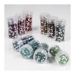 Diamond-Painting-Steine, Strass, Sortierung 2, versch. Farben, je 8g, 10 Dosen