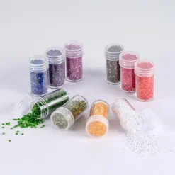 Diamond-Painting-Steine, transparent, versch. Farben, je 8g, 10 Dosen
