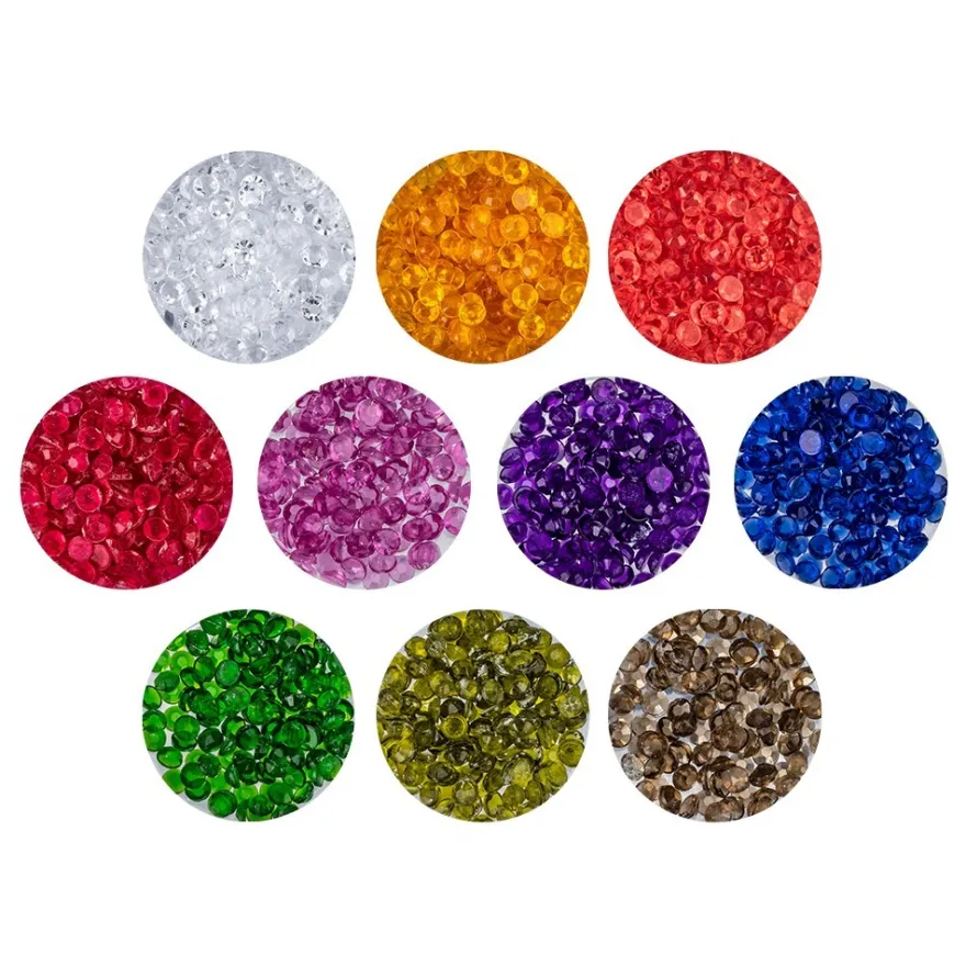 Diamond-Painting-Steine, transparent, versch. Farben, je 8g, 10 Dosen