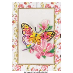 Diamond-Painting-Sticker, Blüten & Schmetterlinge, DIN A4, 4 Bogen