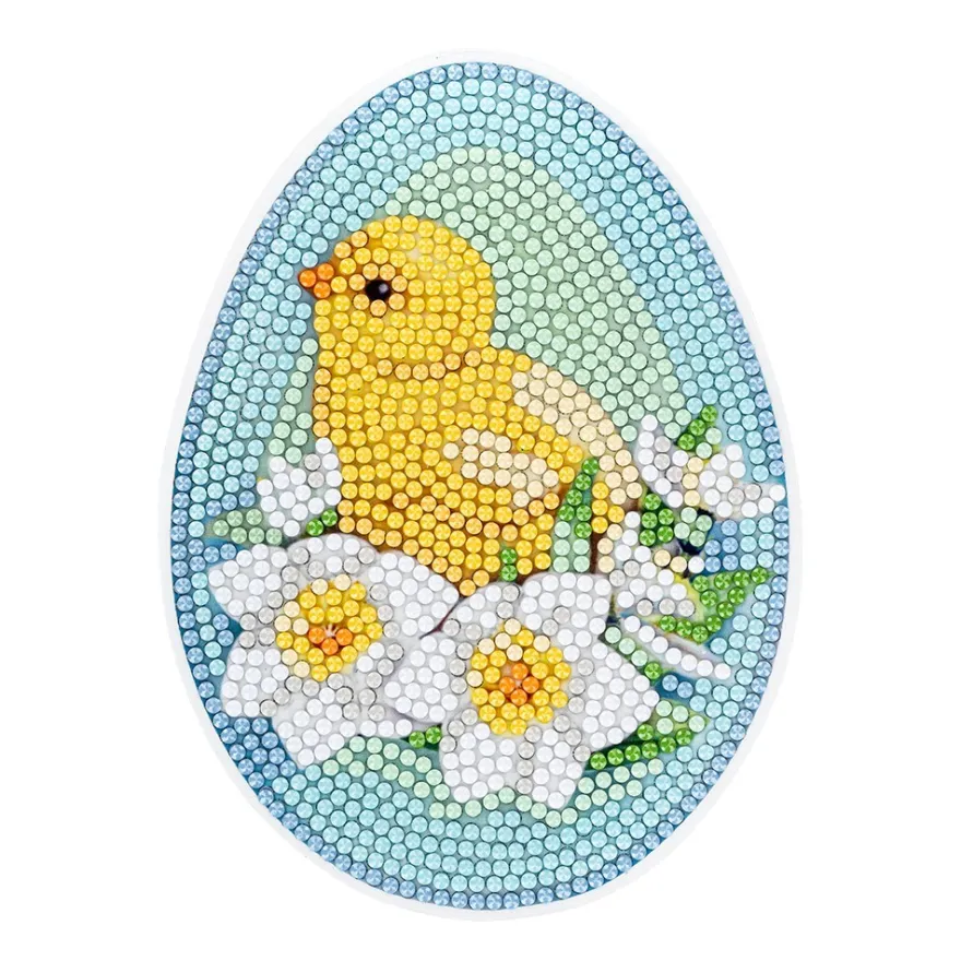 Diamond-Painting-Sticker, Bunte Ostereier, DIN A4, 4 Bogen