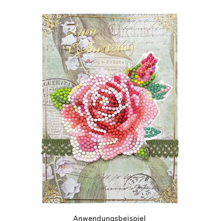 Diamond-Painting-Sticker, Elegante Blüten, DIN A4, 4 Bogen