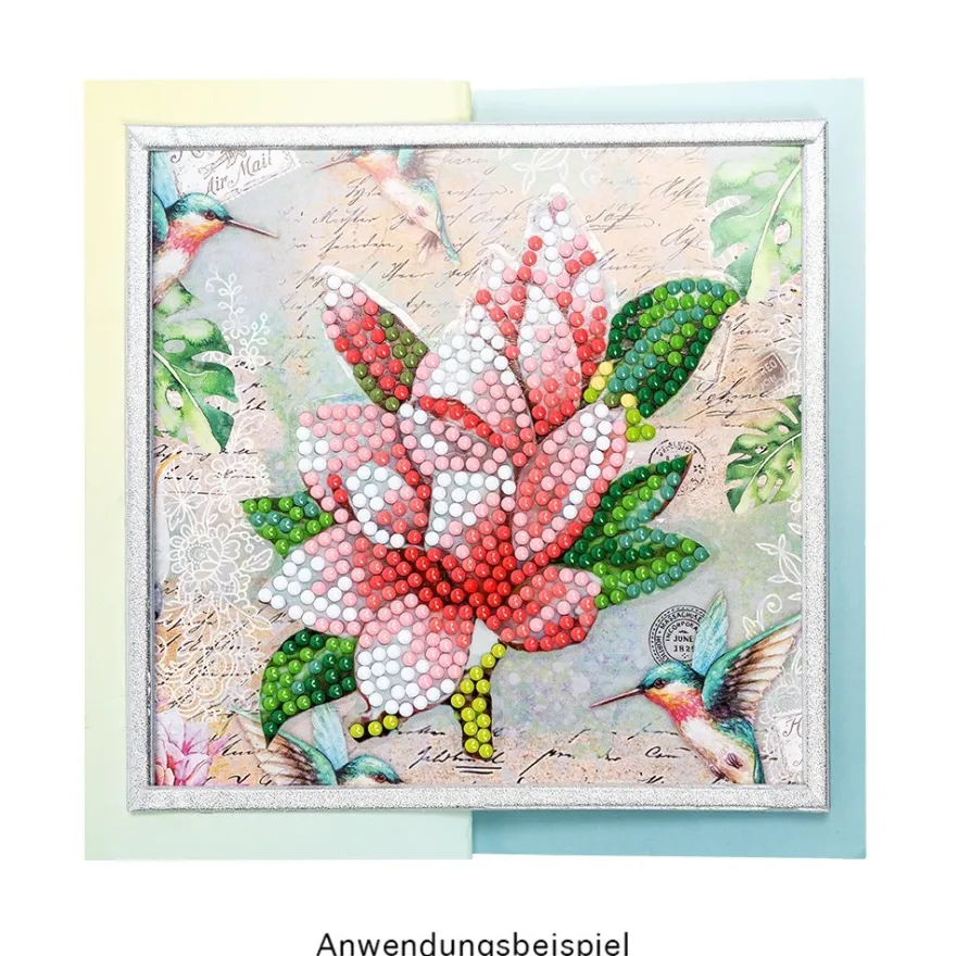Diamond-Painting-Sticker, Elegante Blüten, DIN A4, 4 Bogen