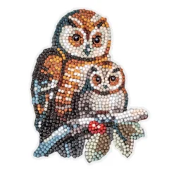Diamond-Painting-Sticker, Eulen, DIN A4, 4 Bogen