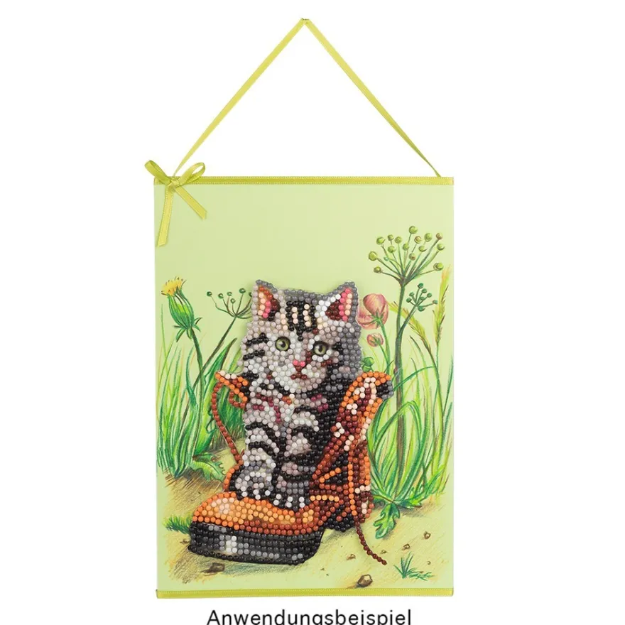 Diamond-Painting-Sticker, Katzen, DIN A4, 4 Bogen