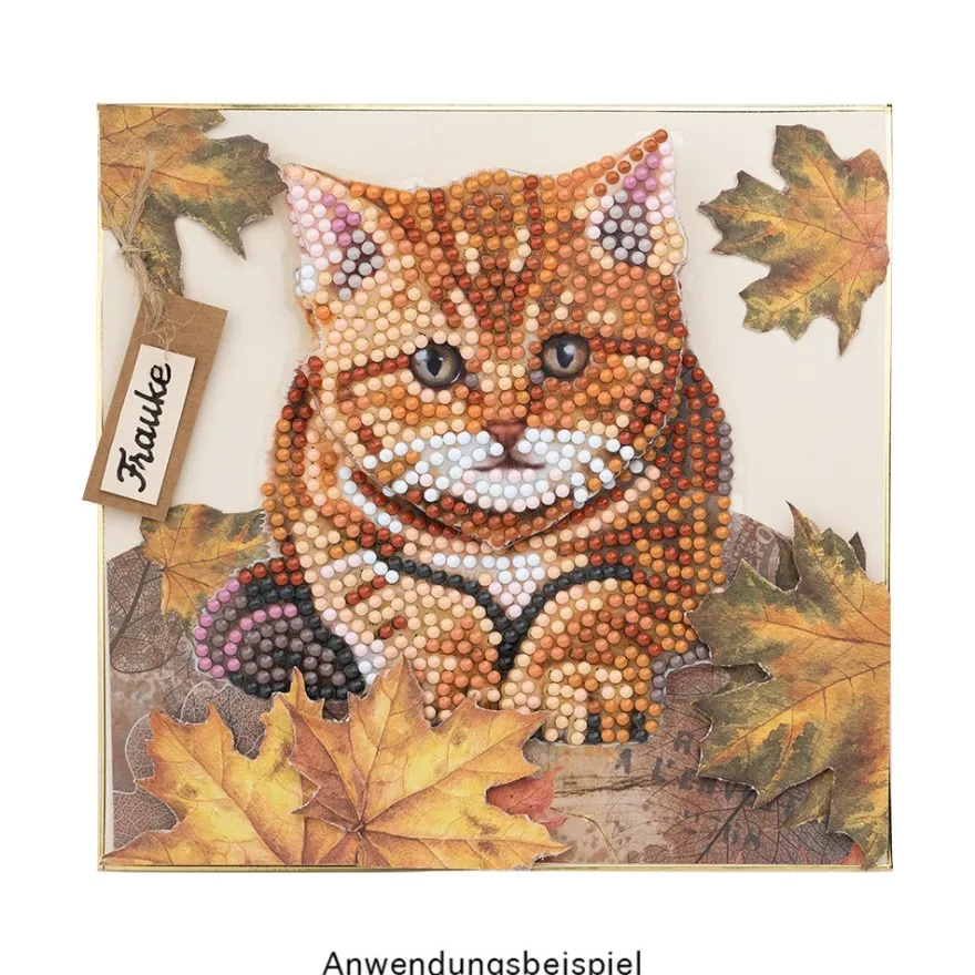 Diamond-Painting-Sticker, Katzen, DIN A4, 4 Bogen
