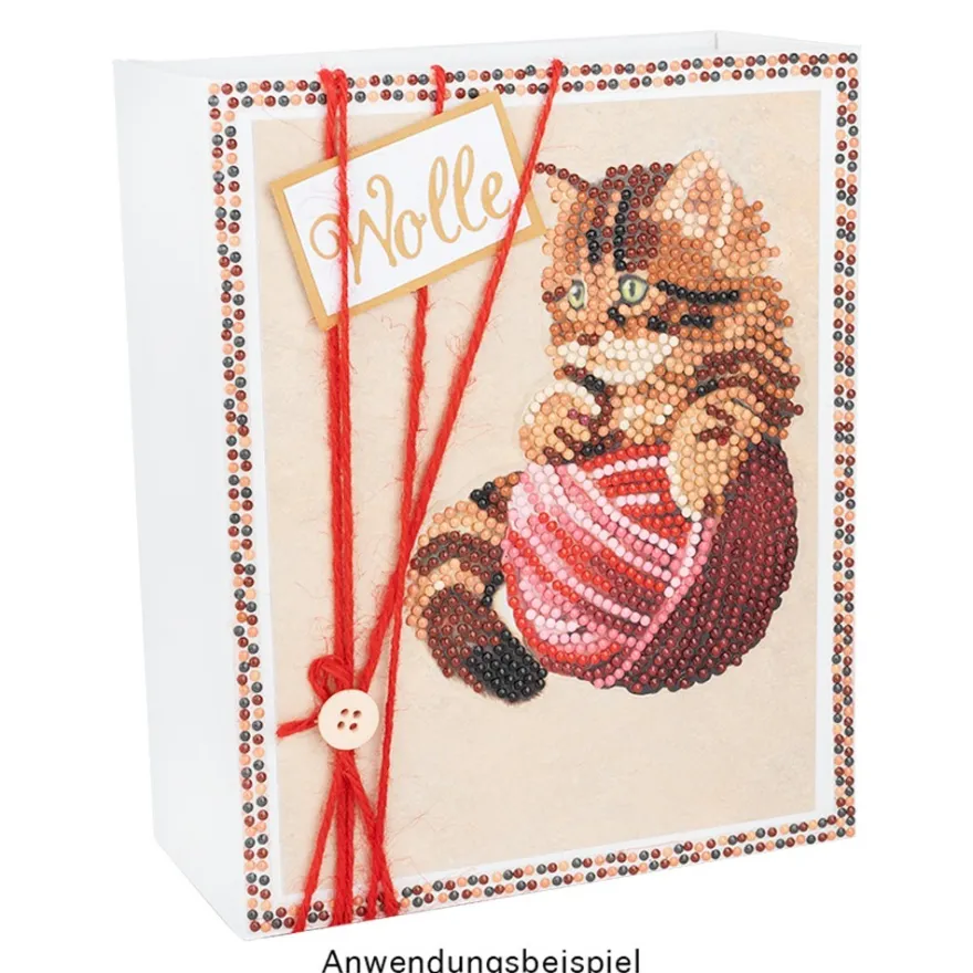 Diamond-Painting-Sticker, Katzen, DIN A4, 4 Bogen