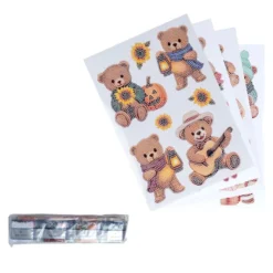 Diamond-Painting-Sticker, Teddys rund ums Jahr, DIN A4, 4 Bogen