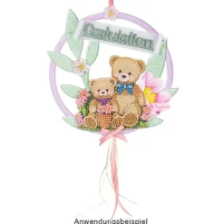 Diamond-Painting-Sticker, Teddys rund ums Jahr, DIN A4, 4 Bogen