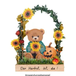Diamond-Painting-Sticker, Teddys rund ums Jahr, DIN A4, 4 Bogen