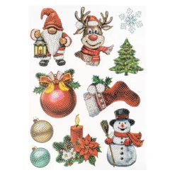 Diamond-Painting-Sticker, Winter/Weihnachten, DIN A4, 4 Bogen