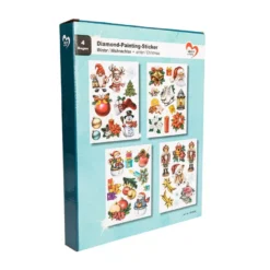 Diamond-Painting-Sticker, Winter/Weihnachten, DIN A4, 4 Bogen