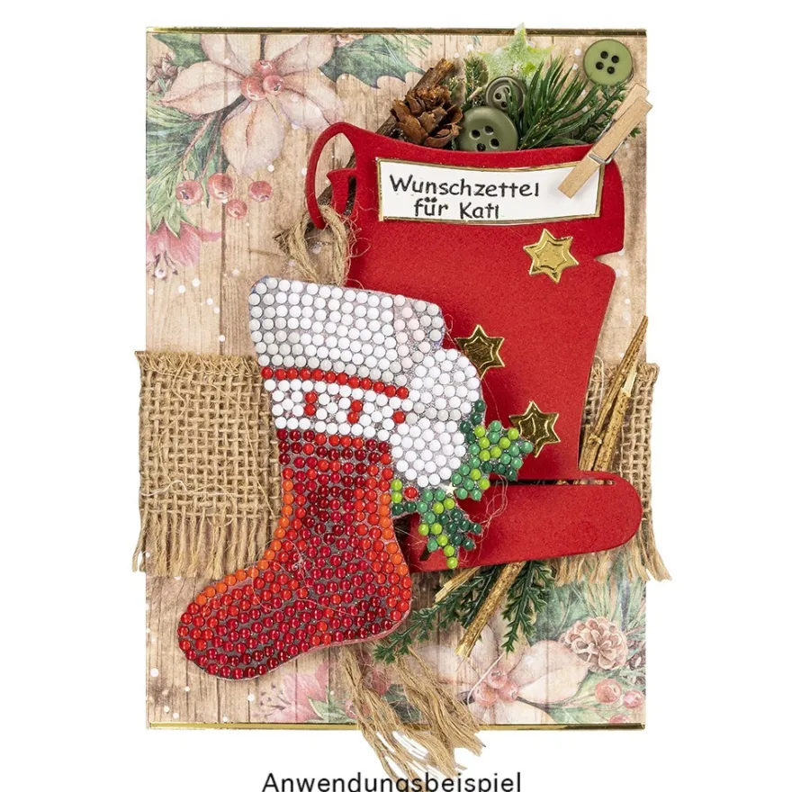 Diamond-Painting-Sticker, Winter/Weihnachten, DIN A4, 4 Bogen