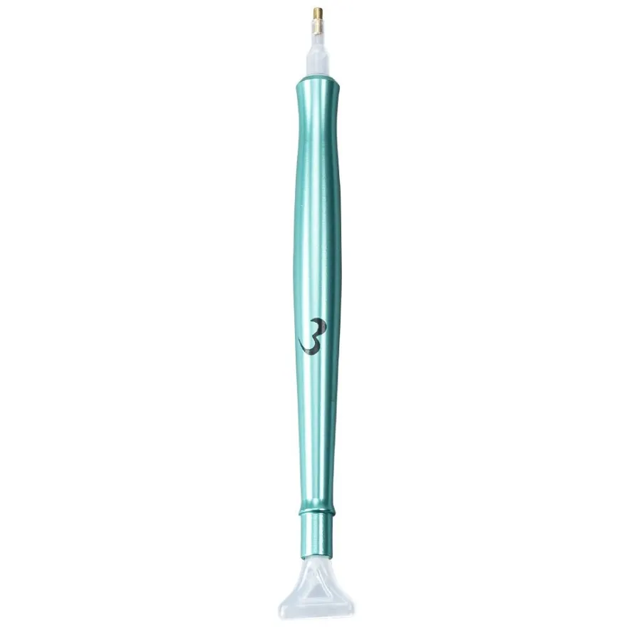Diamond-Painting-Stift, metallic, 14cm lang, Ø1,2cm, mit 6 verschieden Aufsätzen